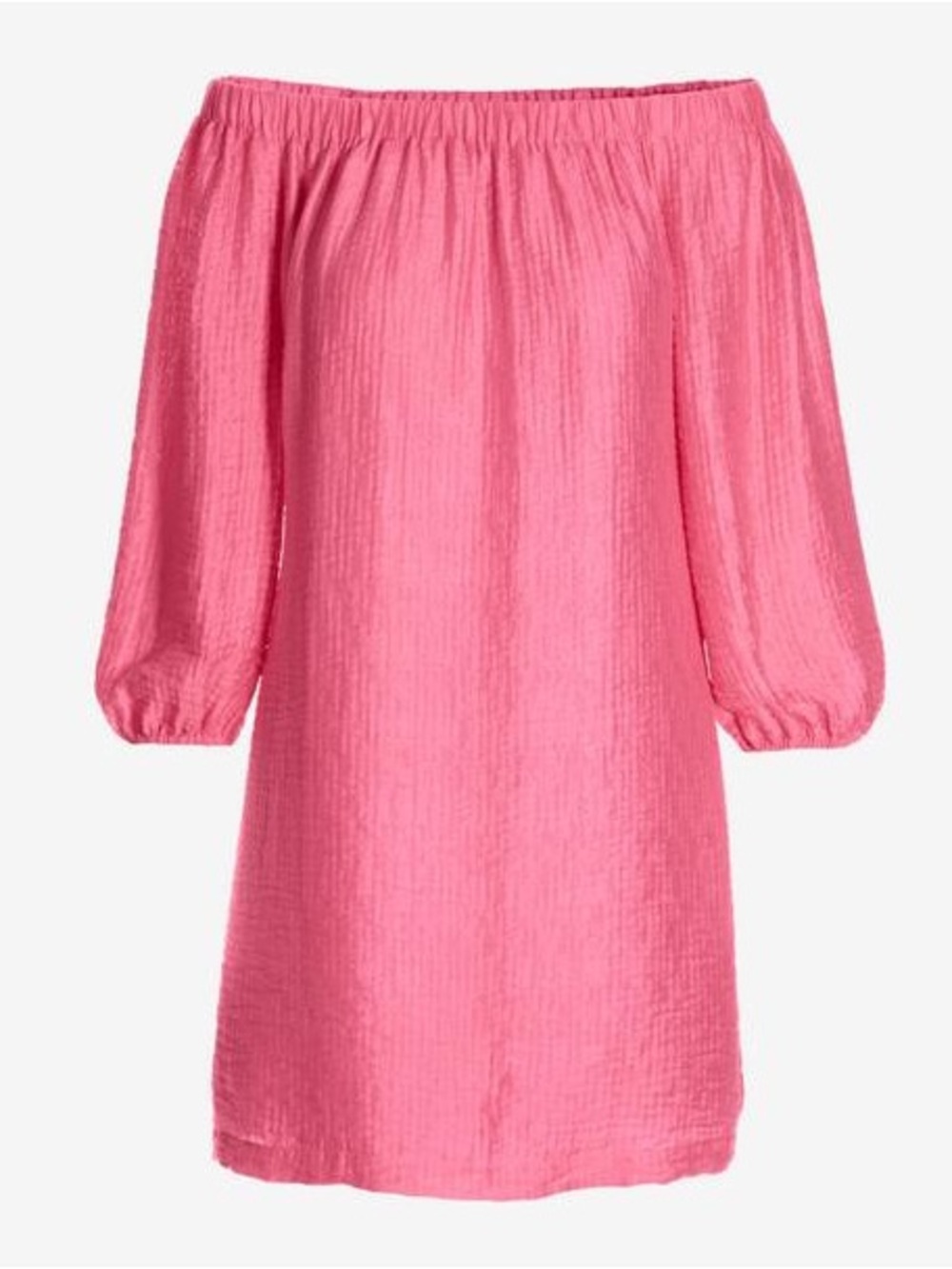 Boston Proper Pink Off-the-Shoulder Balloon Sleeve Dress